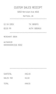 Sales Customer  Receipt