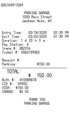 Airport Park Receipt